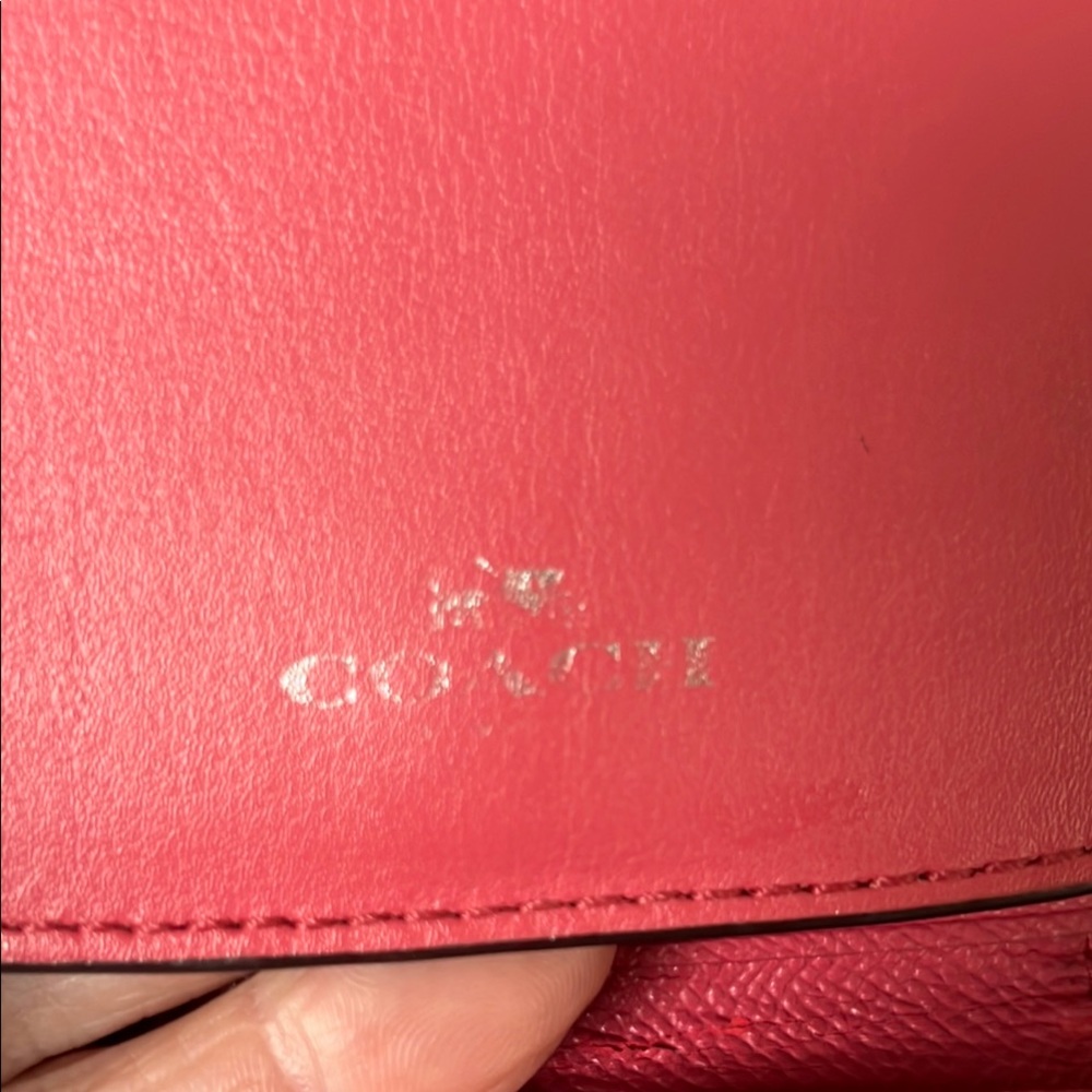 Coach Pink and Tan Compact Wallet - Picture 10 of 11